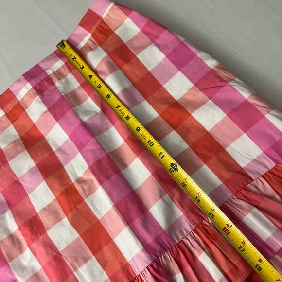 J. Crew Factory Printed Ruffle Mini Skirt in Cotton Poplin Pink Size 63 - Picture 5 of 9